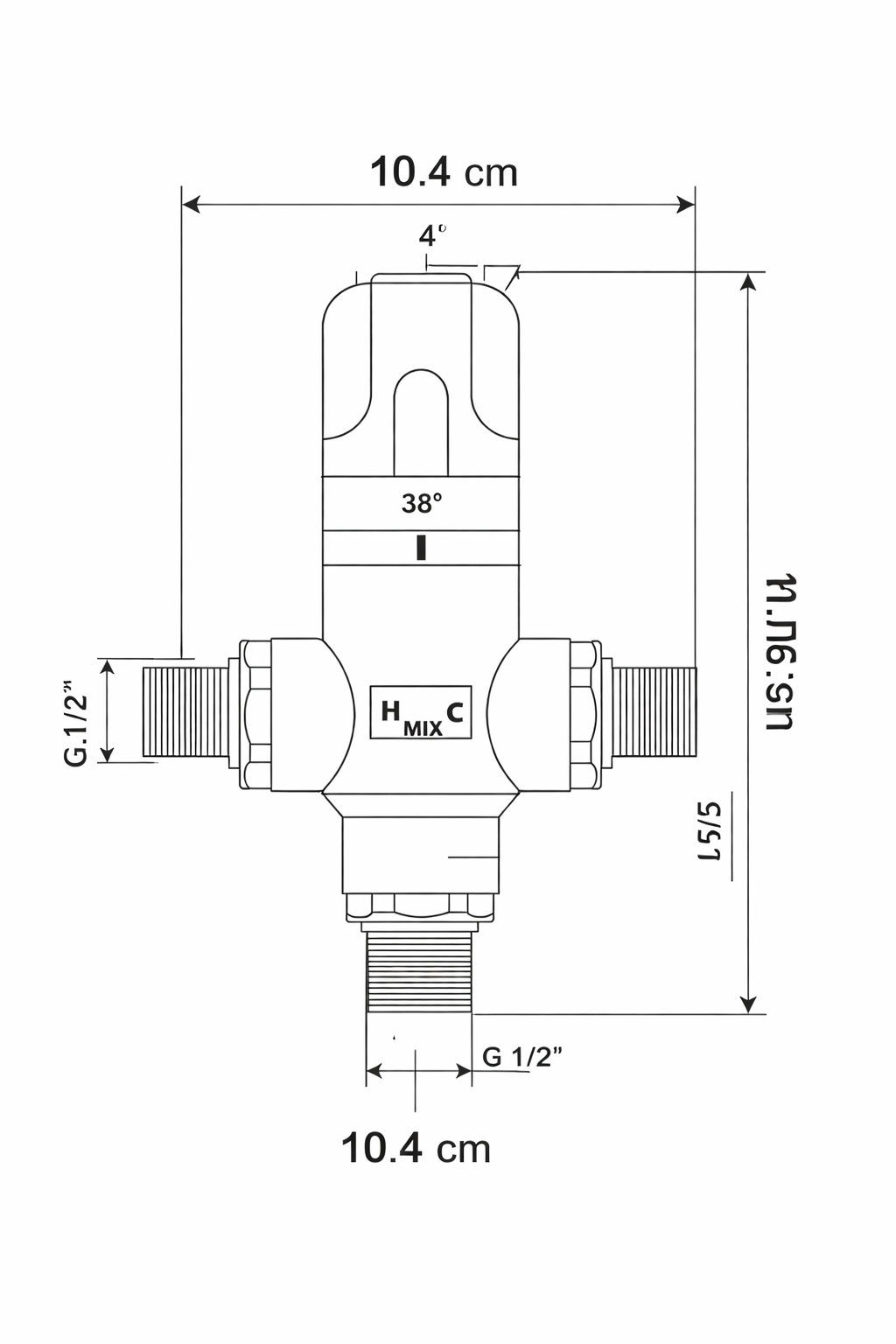 ATV1-12F Thermostatic Mixing Valve 1/2" – Temperature Control Valve for Automatic Sensor Taps – Anti-Scald Water Regulator with Female Outlet