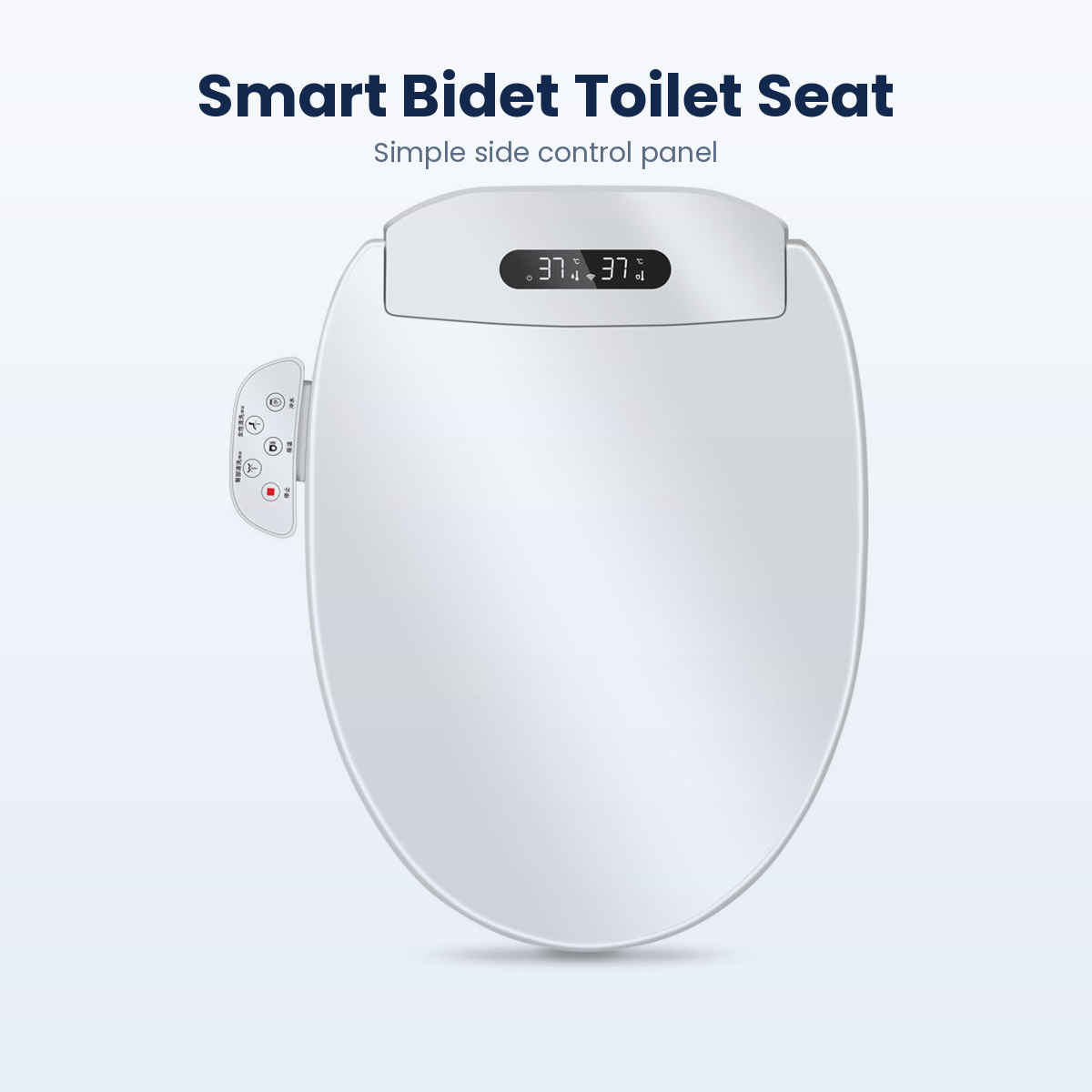 RAB-103 Smart Heated Bidet Toilet Seat – Warm Water Wash, Warm Air Dryer & Soft Close
