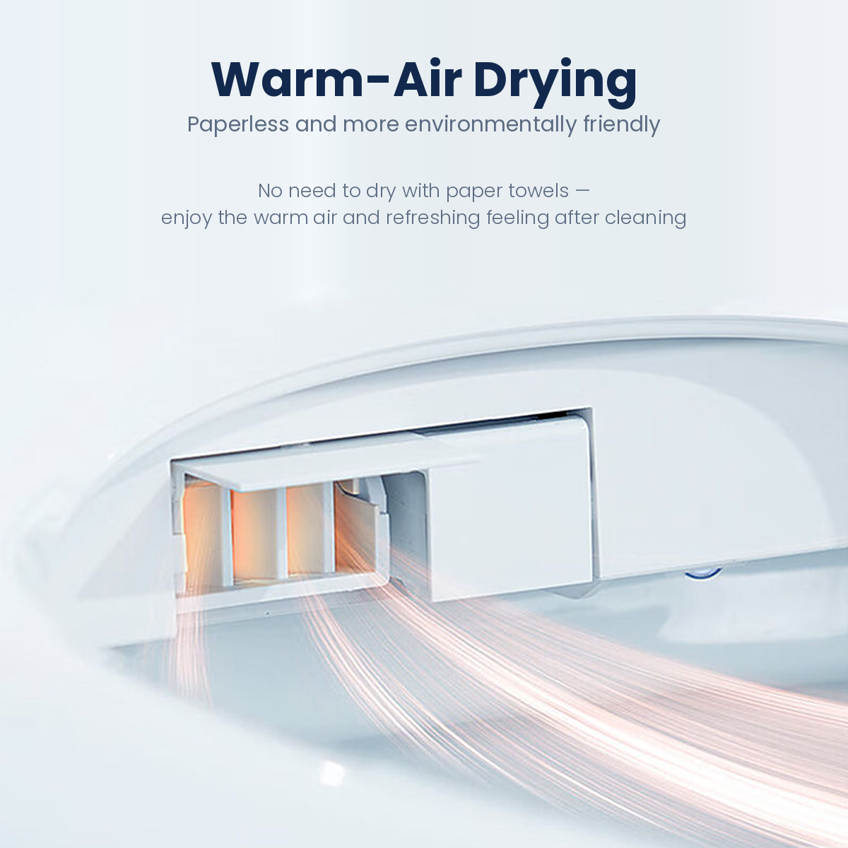 RAB-103 Smart Heated Bidet Toilet Seat – Warm Water Wash, Warm Air Dryer & Soft Close