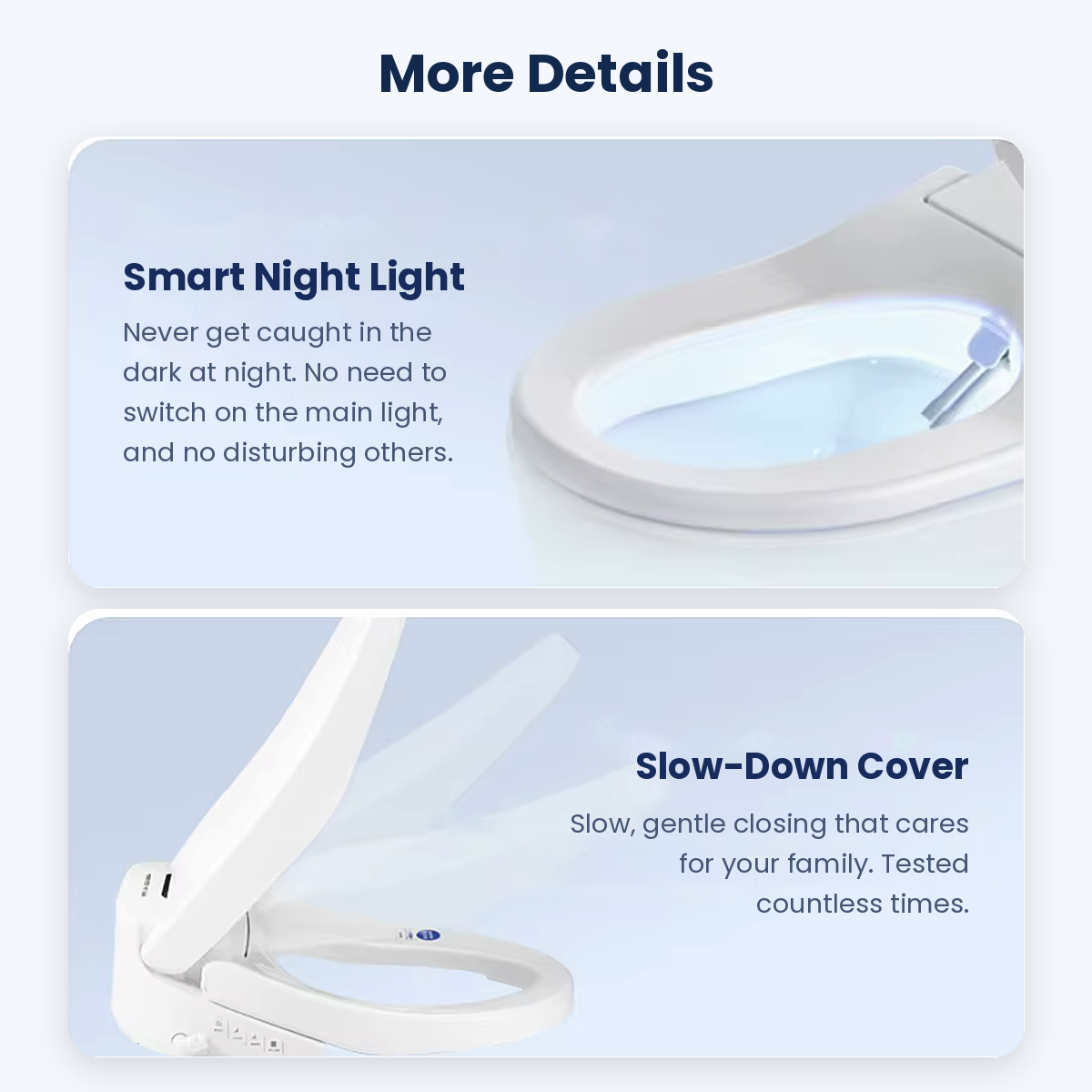 RAB-950 Smart Bidet Toilet Seat, Heated Seat, Warm Water Wash & Air Dryer, Remote, Slow-Close