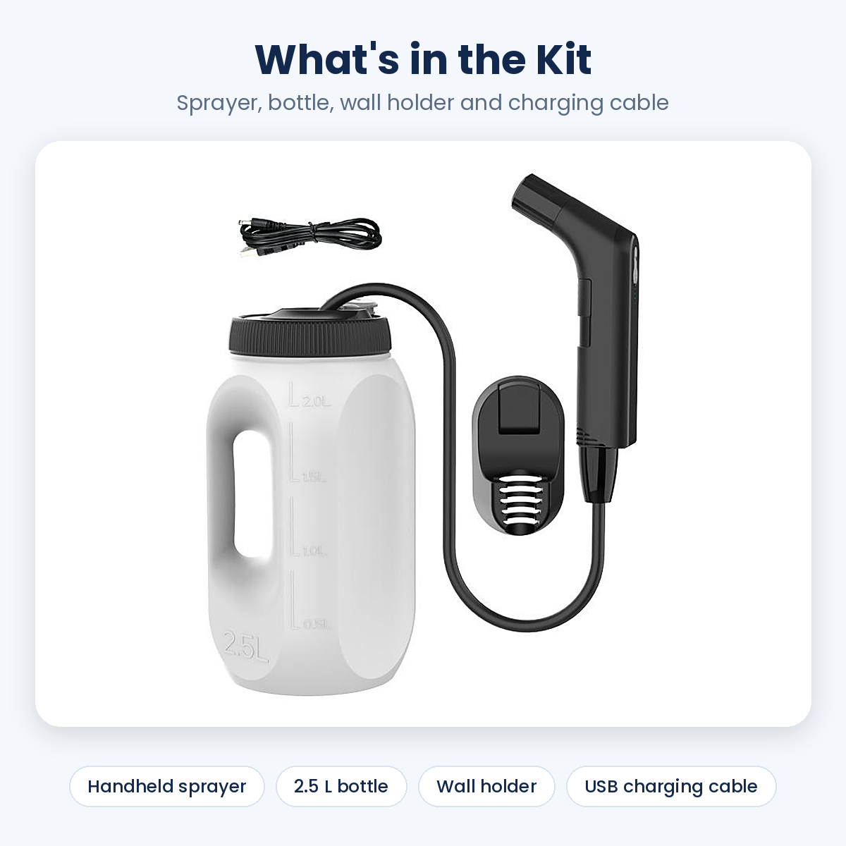 RAB-103P Portable Rechargeable Bidet Sprayer – USB Electric Handheld Shataf for Personal Hygiene, Travel & Camping