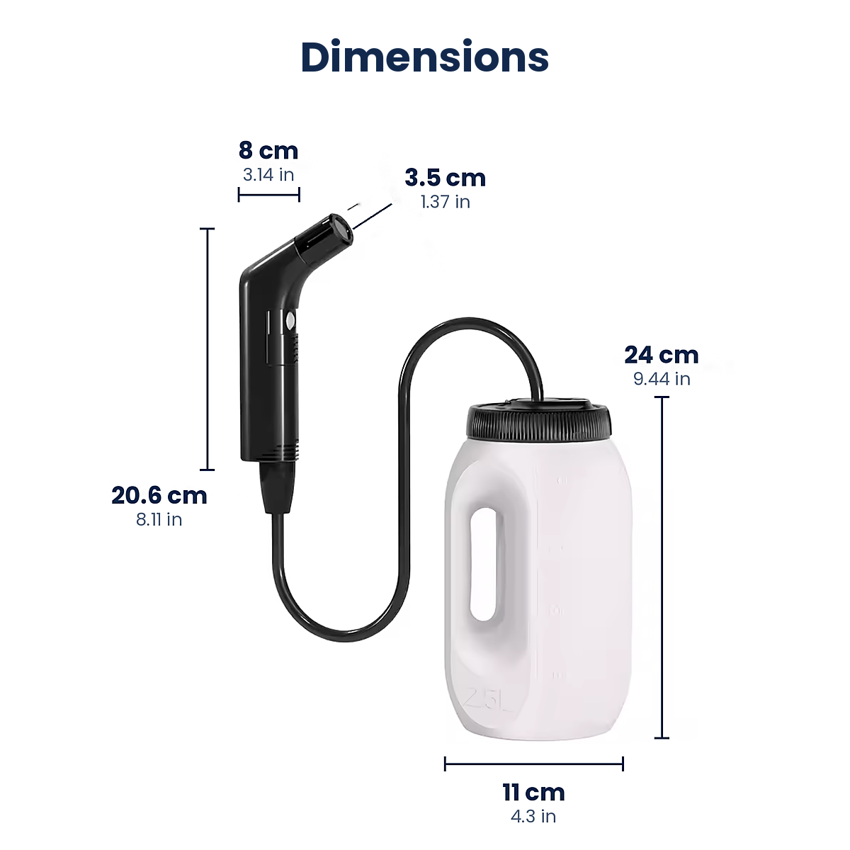 RAB-103P Portable Rechargeable Bidet Sprayer – USB Electric Handheld Shataf for Personal Hygiene, Travel & Camping