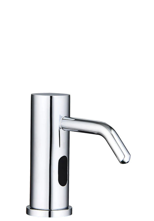 ASD1-DC6 Automatic Soap Dispenser Deck Mounted – Touchless Sensor Soap Dispenser with Brass Body, Chrome Finish, Under Sink Bottle, Battery & Mains Powered