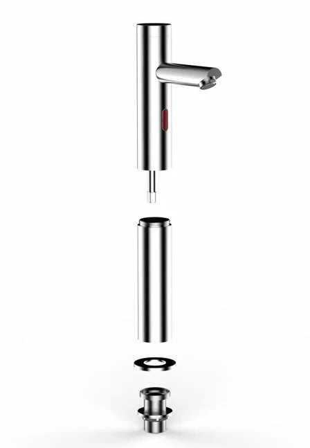 ATX-0876T Tall Automatic Sensor Tap – Extended Pillar Touchless Bathroom Faucet with Built-In Solenoid Valve, Chrome Finish, Battery & Mains Powered