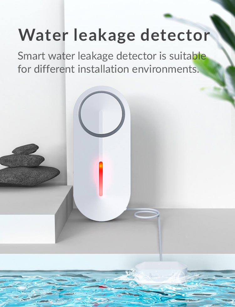 AS-WLD1 Wireless Water Leak Detector &amp; Alarm - Battery Powered, Sound &amp; Flash Alert