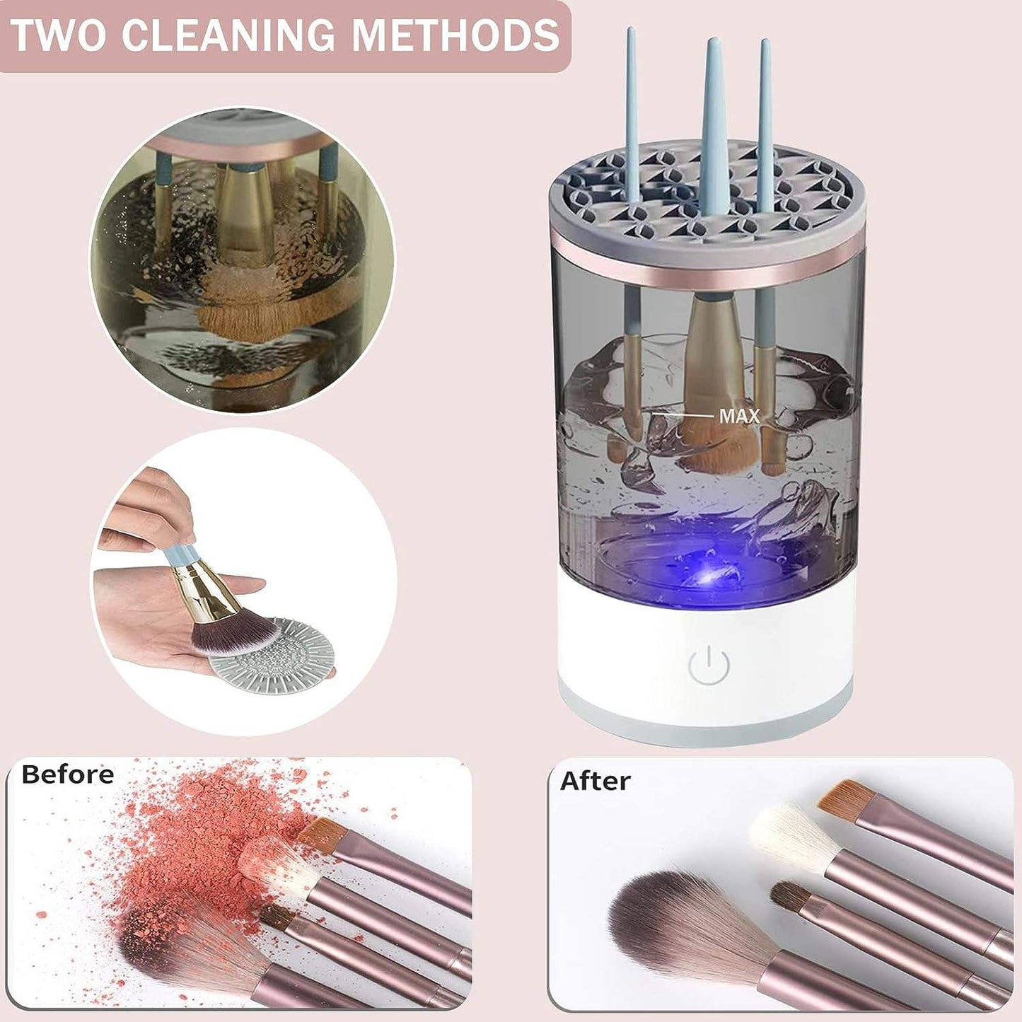 AS-BC1 Electric Makeup Brush Cleaner - Automatic, USB Rechargeable, 7000RPM