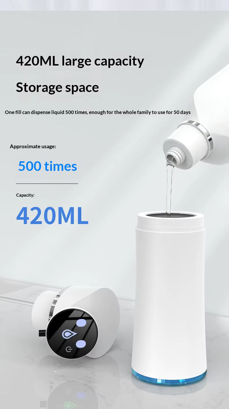ASD-420 Automatic Soap Dispenser with LED Display – 420ml Touch-Free Foam & Liquid Hand Wash Dispenser