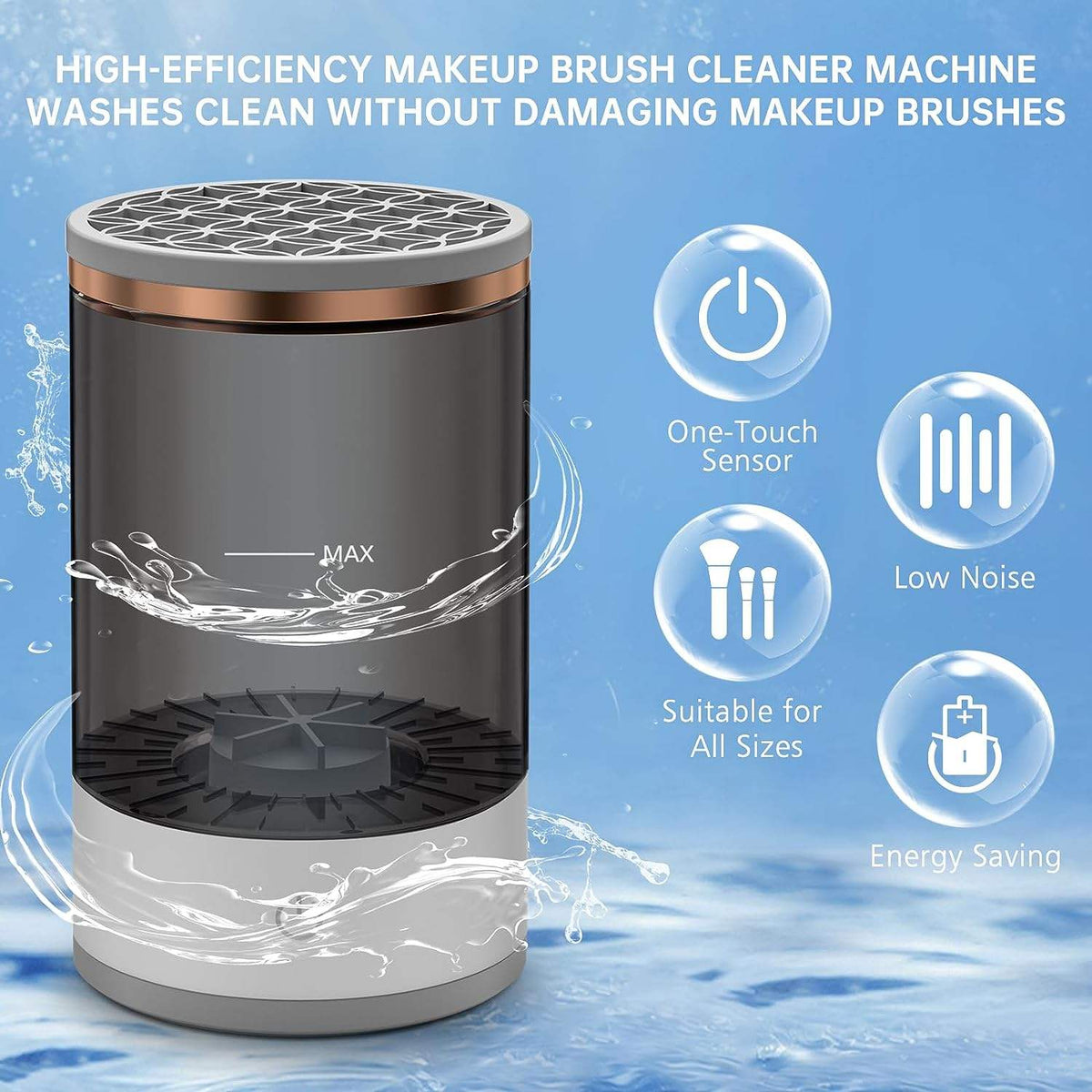AS-BC1 Electric Makeup Brush Cleaner - Automatic, USB Rechargeable, 7000RPM