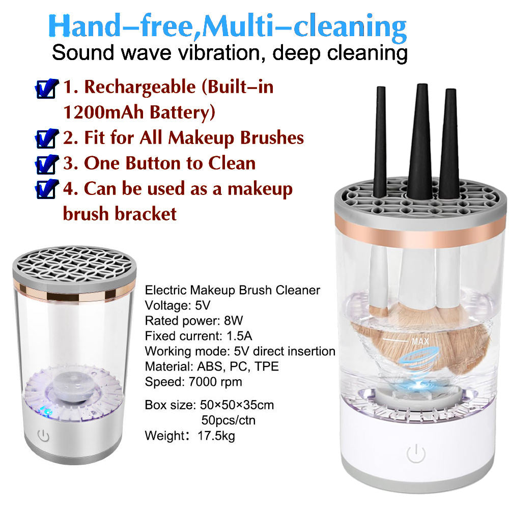 AS-BC1 Electric Makeup Brush Cleaner - Automatic, USB Rechargeable, 7000RPM