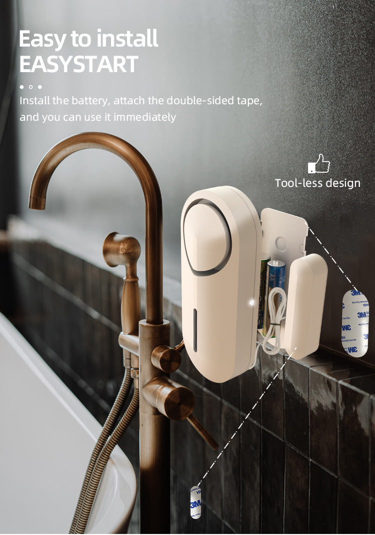 AS-WLD1 Wireless Water Leak Detector &amp; Alarm - Battery Powered, Sound &amp; Flash Alert