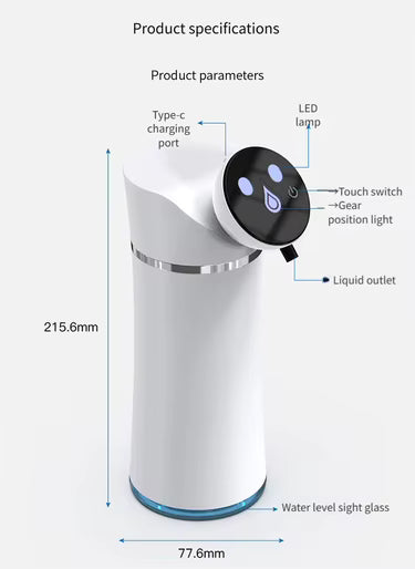 ASD-420 Automatic Soap Dispenser with LED Display – 420ml Touch-Free Foam & Liquid Hand Wash Dispenser