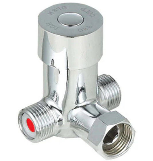 ABV1-12F Manual Blending Valve 1/2" – Hot & Cold Water Mixer Valve for Automatic Sensor Taps – Temperature Control Knob, Male Inlet/Female Outlet