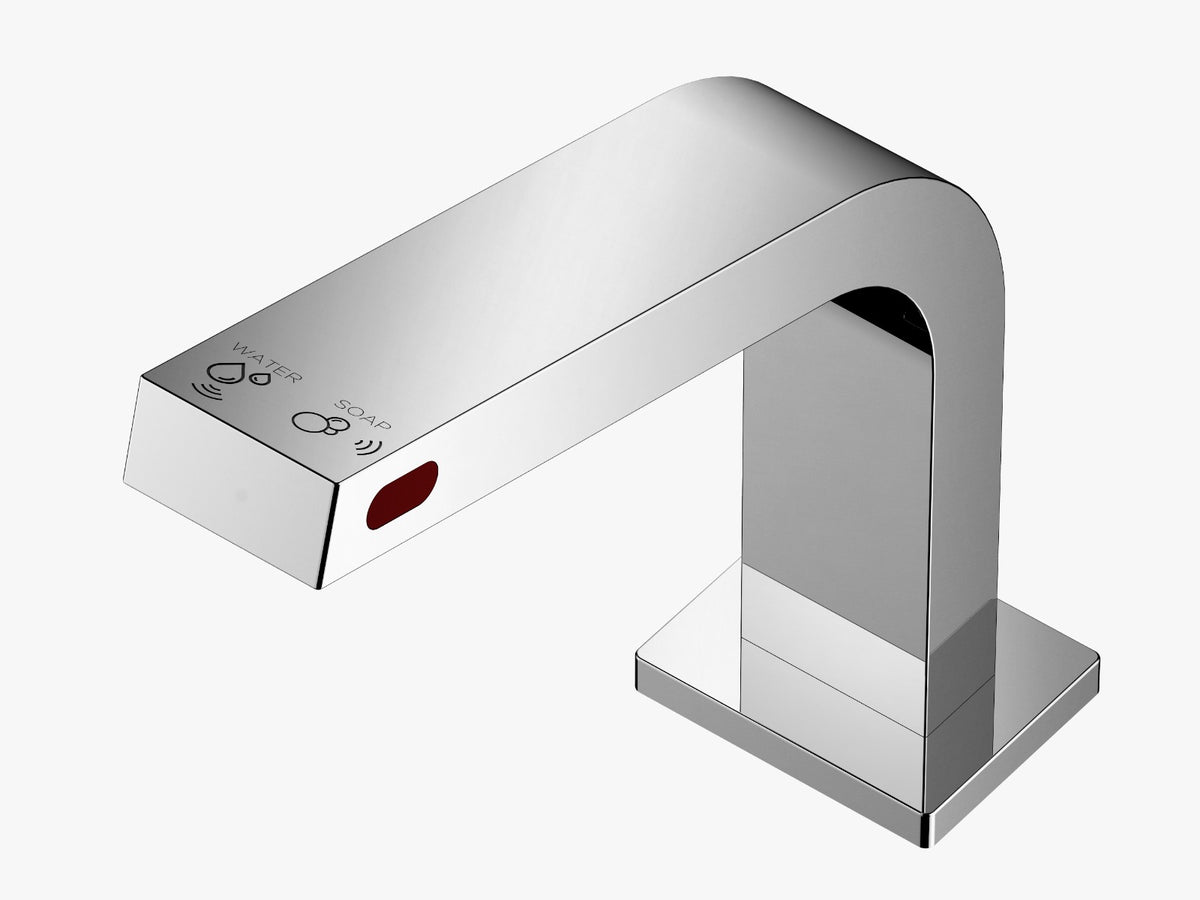 AS-TS1C Deck-Mounted 2-in-1 Sensor Water & Soap Dispenser – Chrome, Dual Sensor Activation